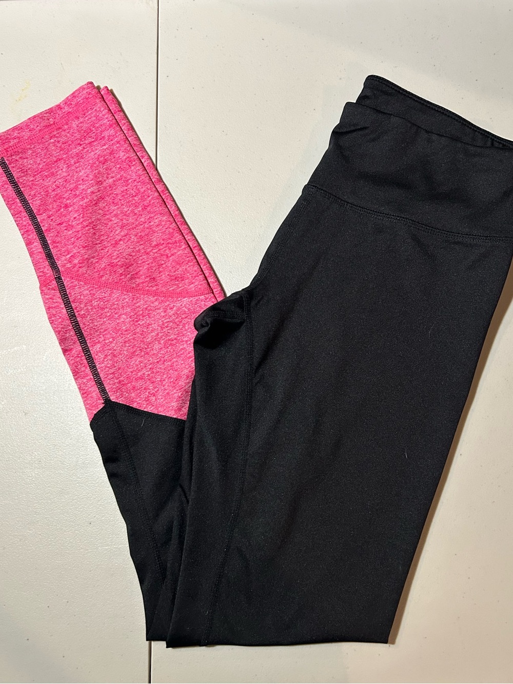 Reebok Two-Tone Active Leggings - Pink and Black Small